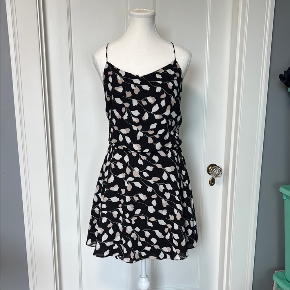 LOFT Black and White Spaghetti Strap Top and Mini Skirt